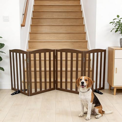 Freestanding Dog Gate Indoor, Doggie Gate Foldable Pet Gates - Image 2