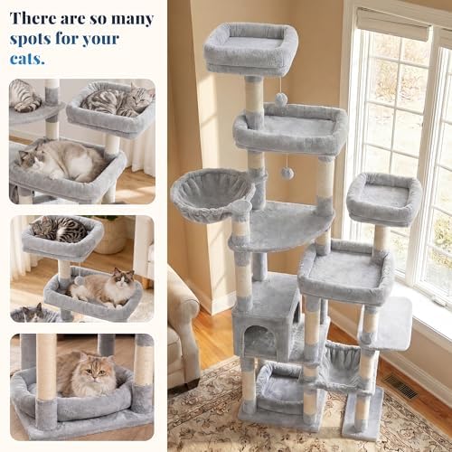 Hey-brother Cat Tree Tower, Wide Base, 5 Platforms - Image 5