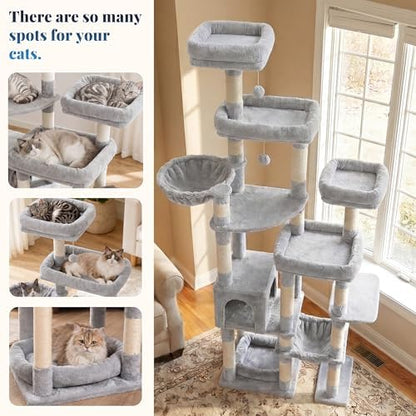 Hey-brother Cat Tree Tower, Wide Base, 5 Platforms - Image 5