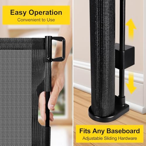Reinforced 42" Tall x 100" Extra Wide Retractable Baby Gates - Image 6