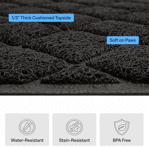 GORILLA GRIP Cat Litter Box Mat, Coiled Mesh Trapping Mats, 24x17 Black - Image 5