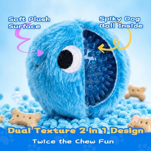 lilfrd Squeaky Spiky Dog Ball, Plush Bouncy Toys - Image 2