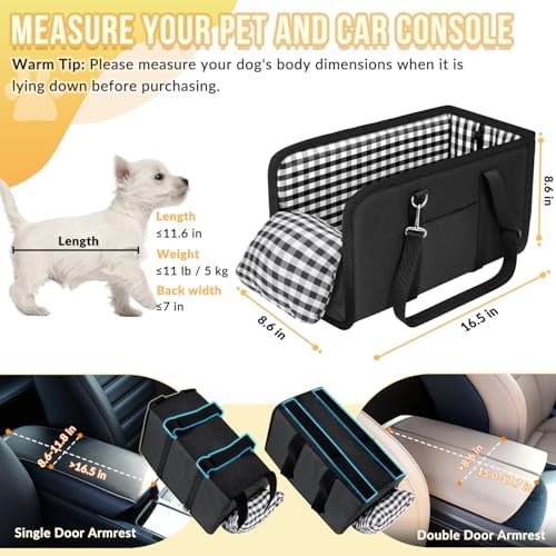 SlowTon Console Dog Car Seat, Dog Booster Seat - Image 2