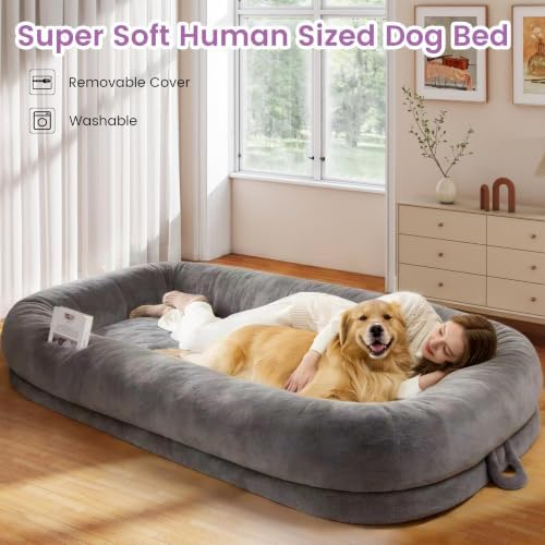 Murago Human Dog Bed for Adults, Light Grey - Image 2
