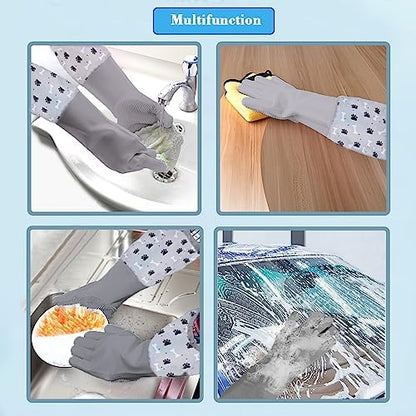 Pet Grooming Gloves Pet Hair Remover Cat, Dog Washing Gloves Silicone Heat - Image 6