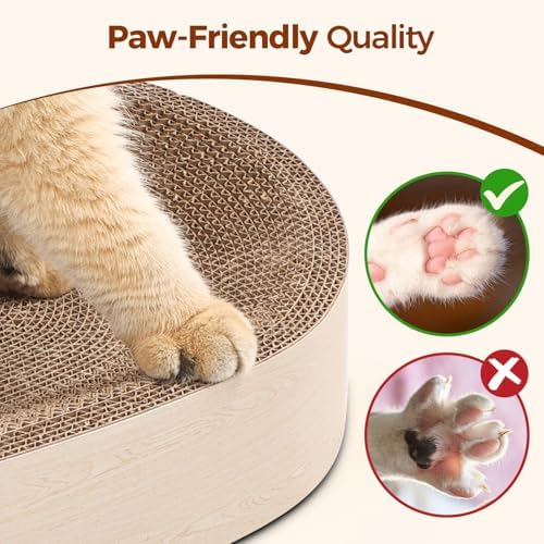 ComSaf Cat Scratcher Bed, Oval Cardboard Scratching Board - Image 4