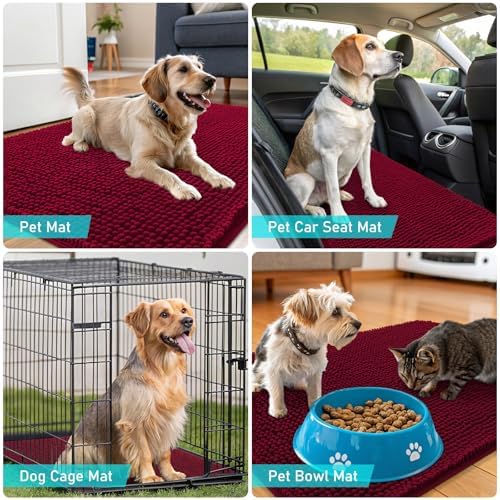 OLANLY Dog Door Mat for Muddy Paws 32x20, Super Absorbent Chenille Mud Mat - Image 7