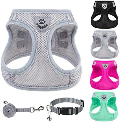 PUPTECK Adjustable Dog Harness Collar and Leash Set Step in No Pull Pet Harness by PUPTECK