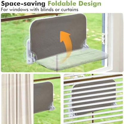 Zoratoo 2PC Cat Window Perch, Foldable & Cordless - Image 6