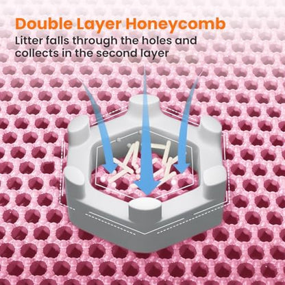 Cat Litter Mat, Double Layer Honeycomb Litter Box Mat - Image 4