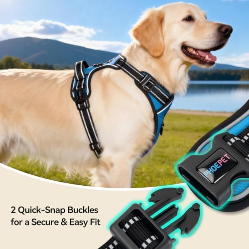 PHOEPET Reflective Dog Harness No Pull Large Breed Vest - Image 7