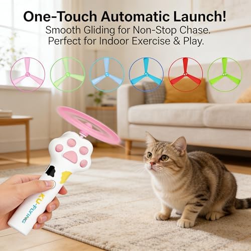 Cat Toy Disc, Interactive Cat Fetch Toy Flying Discs - Image 6