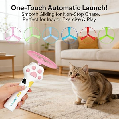 Cat Toy Disc, Interactive Cat Fetch Toy Flying Discs - Image 5