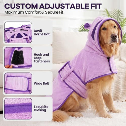 Dog Robes for After Bath Super Absorbent Fast Drying Coat - Image 4