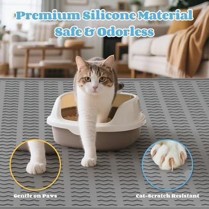 Cat Litter Mat, 47x35in Extra Large Litter Mat, Waterproof Non-Slip - Image 6