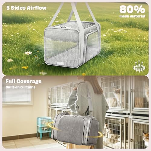 Top and 2 Sides Expandable Pet Carrier 17x11x9.5 TSA Airline Approved - Image 3