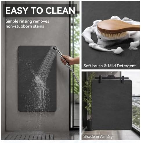 MontVoo -Bath Mat Rug-Rubber Backing Non Slip Quick Dry Absorbent Thin Bathroom - Image 6