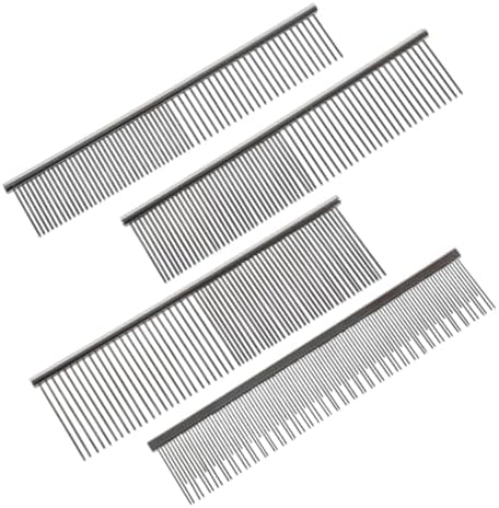 Stainless Steel Pet Comb Set, 4 Pack Metal Grooming Combs by Unknown