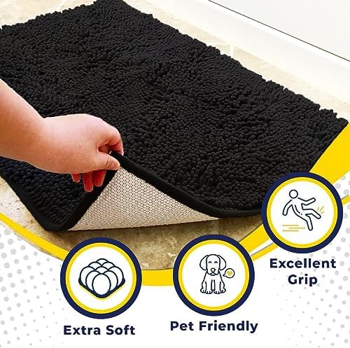 Muddy Mat® 4-Piece Black Medium 30"X19" AS-SEEN-ON-TV Highly Absorbent - Image 3