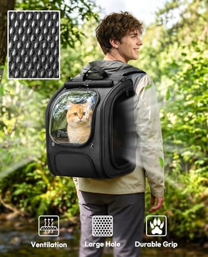 Pecute Cat Backpack Carrier, Large Space Cat Bubble Backpack - Image 4