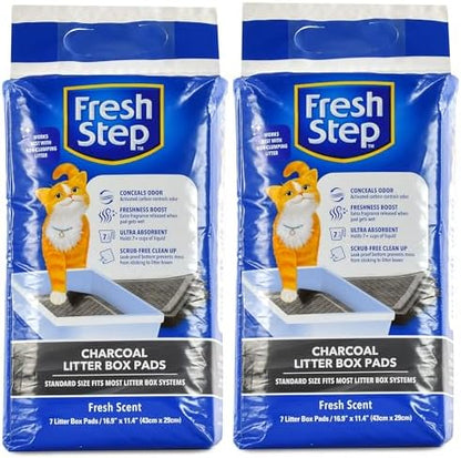 Fresh Step Charcoal Cat Litter Box Pads, Activated Carbon by FreshStep