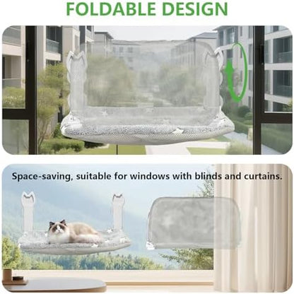 2 Pack Cat Window Perch, Glow in The Dark Foldable Cat Window Hammock - Image 5