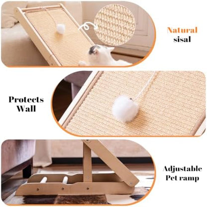 CHEERHOME PETS Sisal Cat Scratcher Ramp Adjustable L Shape Scratching Post - Image 3