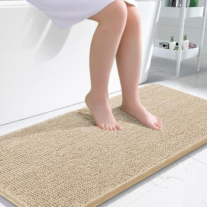 OLANLY Bathroom Runner Rugs 47x24, Extra Soft Absorbent Chenille Bath Rugs by OLANLY