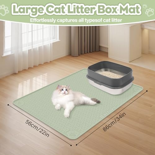 Silicone Cat Litter Mat for Litter Box 34”x22” Large Cat Mat - Image 4