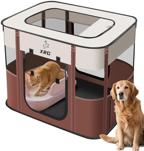 XRG Foldable Pet Playpen, Indoor Cat cage Puppy Crates M by XRG