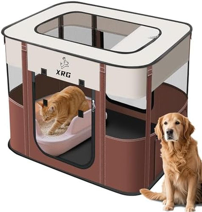 XRG Foldable Pet Playpen, Indoor Cat cage Puppy Crates M by XRG