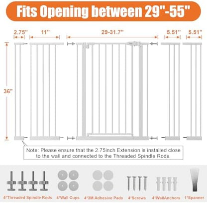 keny 36" Extra Tall Baby Gate for Stairs - Image 6
