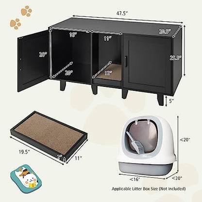 Tangkula Patented Double Cat Litter Box Enclosure - Image 3