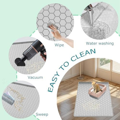 Cat Litter Mat for Litter Box, Silicone Large Cat Litter Trapping Mat - Image 3