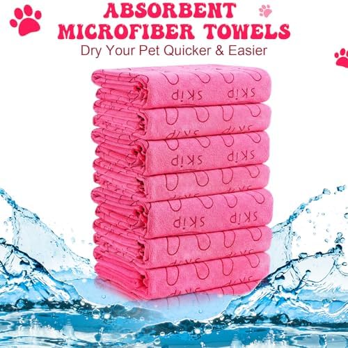 Peryiter 8 Pcs Dog Drying Towels Bulk 55'' x 28'' Pet Grooming Absorbent - Image 5