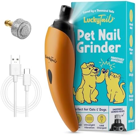 LuckyTail Dog Nail Grinder, Whisper-Quiet, Low-Vibration Trimmer by LuckyTail