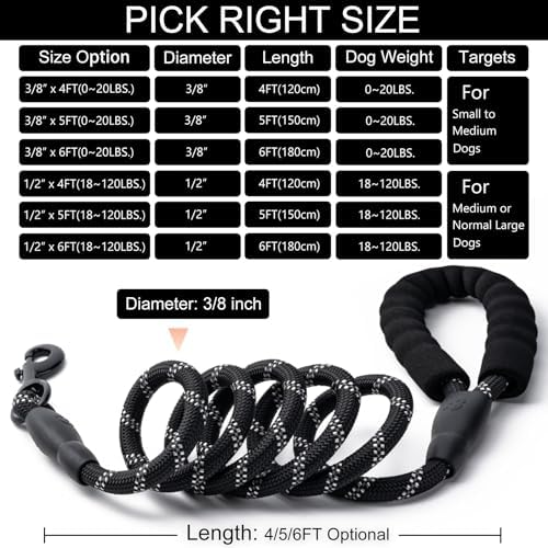 2 Pack Dog Leash, Heavy Duty Nylon Rope Pet Leashes - Image 5