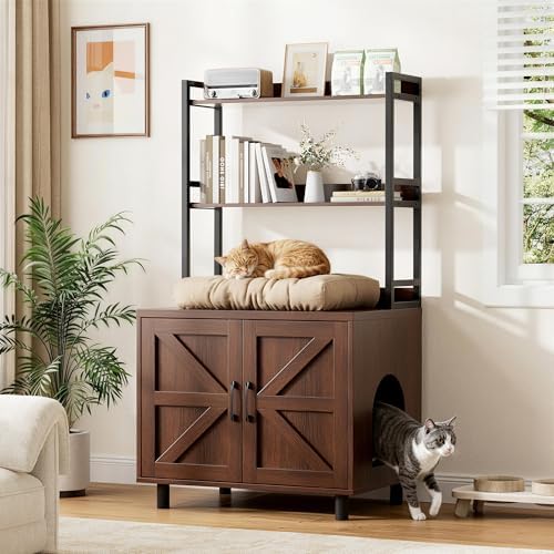 Halitaa Cat Litter Box Enclosure, Cat Box Enclosure Cabinet by Halitaa