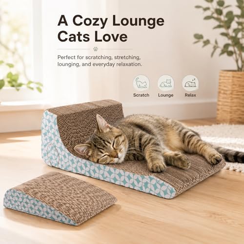 PrimePets Cardboard Cat Scratcher Ramp - Image 3