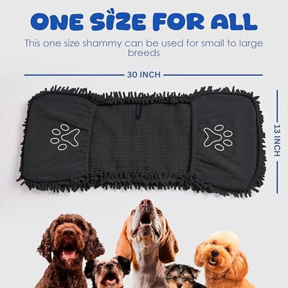 Dog Towel for Drying Dogs, Absorbent Microfiber Bath Towel, Hand Pockets - Image 6