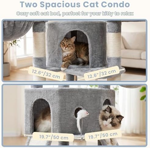 Cat Tree, 73-Inch Sturdy Corner Cat Tower - Image 3