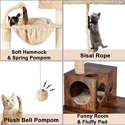 Timberer Cat Tree with Litter Box Enclosure, 2-in-1 Cat Tower - Image 7