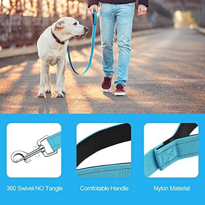 6 Pack Dog Leashes for Large Dogs, Reflective Nylon, Padded Handle, 5 ft - Image 3