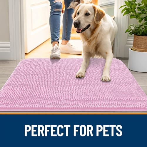 OLANLY Dog Door Mat for Muddy Paws 70x32, Super Absorbent Chenille Mud Mat - Image 6