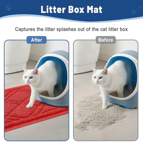 Smiry Cat Litter Box Mat 30x17, Non-Slip Water Resistant Litter Trapping Mat - Image 4