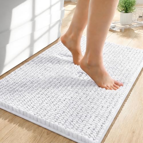 OLANLY Thick Chenille Small Bathroom Rugs 24x16, Absorbent Bath Mat by OLANLY
