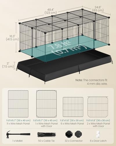 SONGMICS Guinea Pig Cage，Small Animal Playpen - Image 5