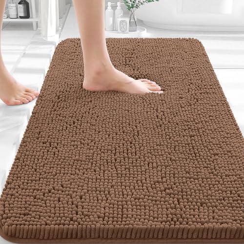 OLANLY Bathroom Rugs 35x24, Extra Soft Absorbent Chenille Bath Rugs by OLANLY