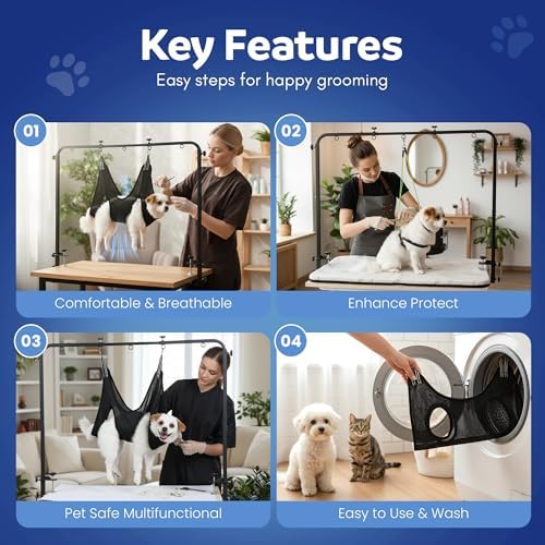 Premium Dog Grooming Arm with Clamp & Dog Grooming Hammock - Image 2