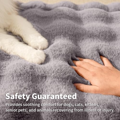 SOMAHE Soft Faux Fur Cat Blanket, Small 22x18 Dark Gray - Image 3